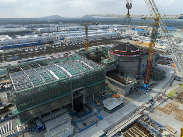 建設(shè)中的海南昌江核電廠“玲龍一號”。中核集團(tuán)海南核電有限公司供圖