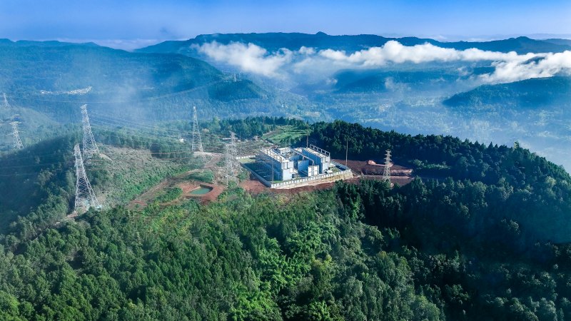 巴中曾口220千伏輸變電工程鳥瞰。王志剛 攝